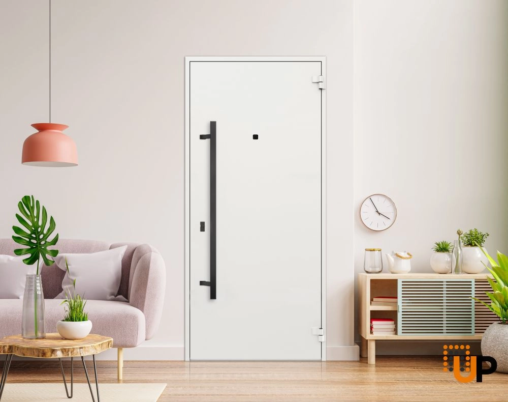 Single swing metal-aluminum modern exterior door | Deux 6678 Oak | 36 x 80 photo#4