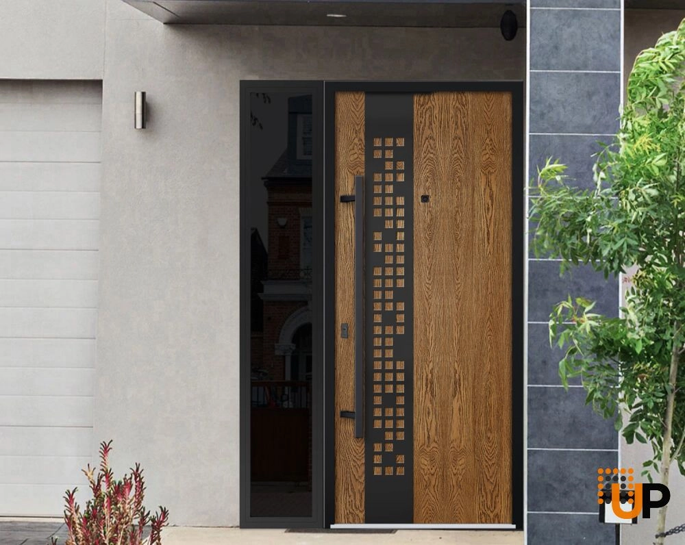 Single swing metal-aluminum modern exterior door | Deux 6678 Oak | 50 x 80 photo#3