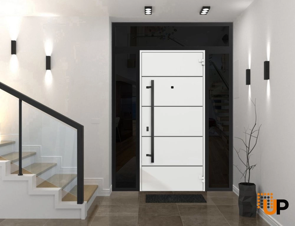 Single swing metal-aluminum modern exterior door | Deux 6683 Oak | 60 x 96 photo#4