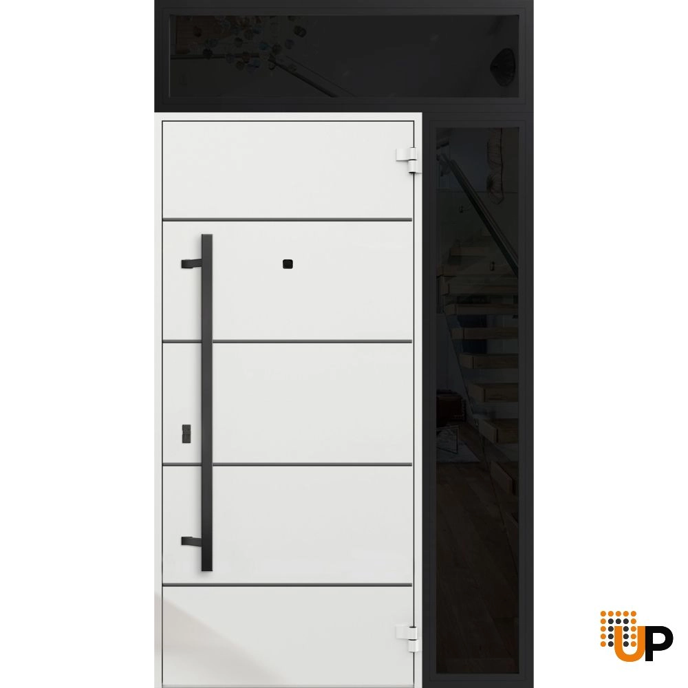 Single swing metal-aluminum modern exterior door | Deux 6683 Oak | 48 x 96 photo#2