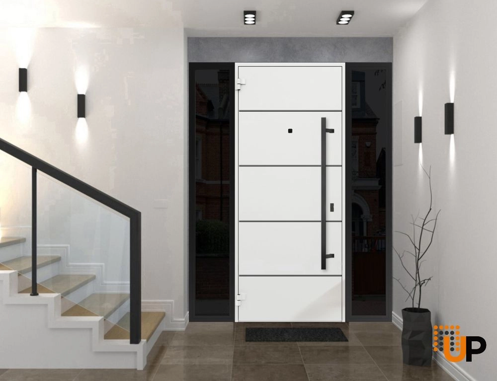 Single swing metal-aluminum modern exterior door | Deux 6683 Oak | 60 x 80 photo#4