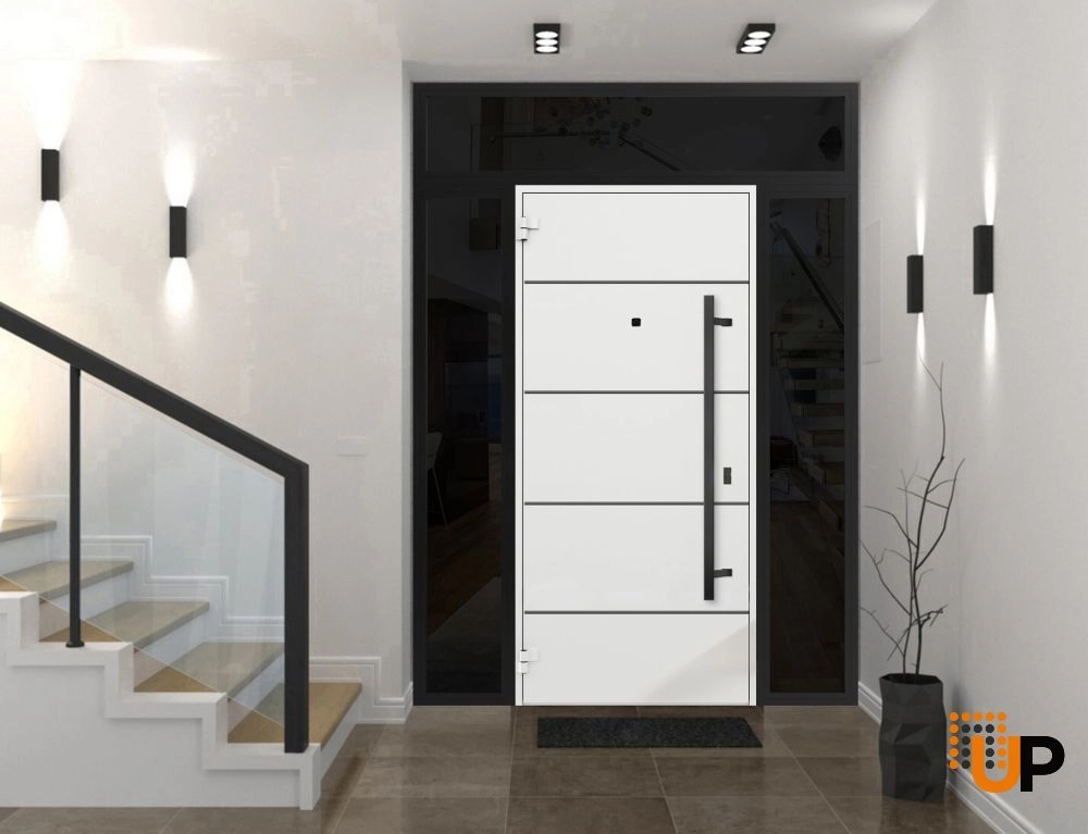Single swing metal-aluminum modern exterior door | Deux 6683 Oak | 60 x 96 photo#4