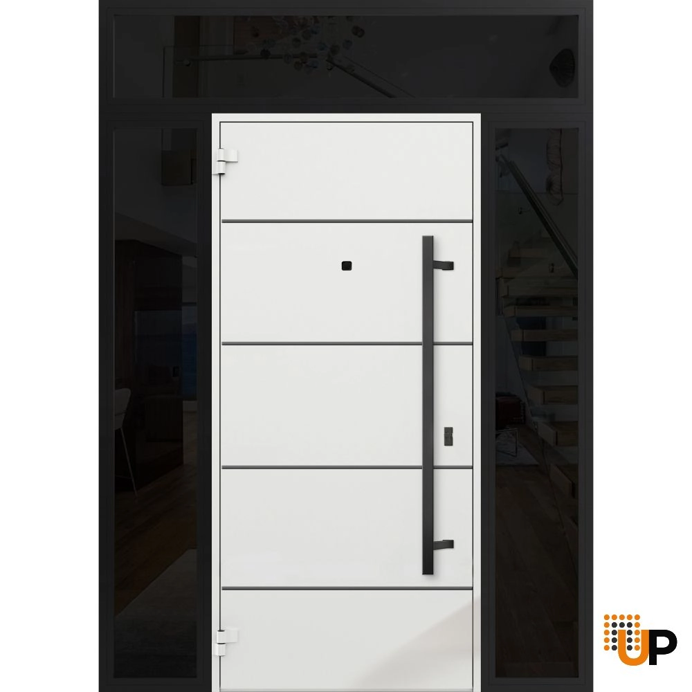 Single swing metal-aluminum modern exterior door | Deux 6683 Oak | 60 x 96 photo#2
