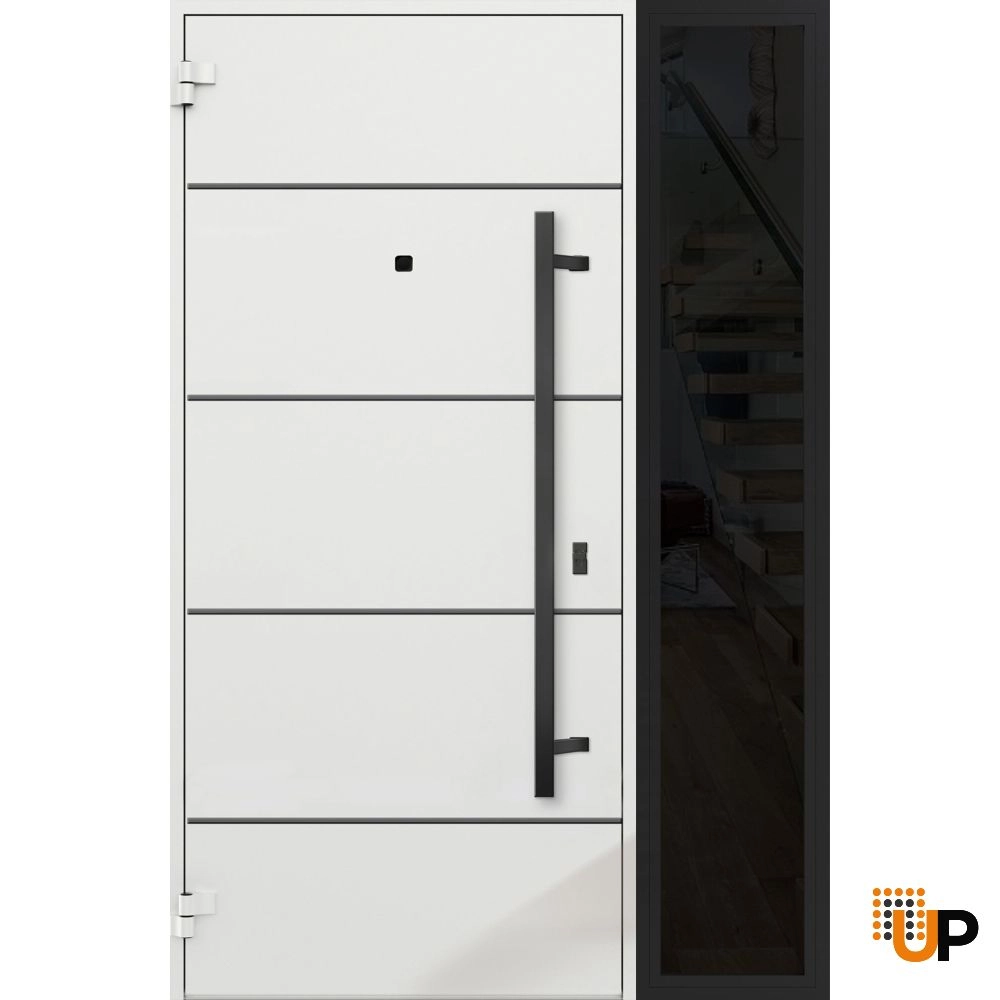 Single swing metal-aluminum modern exterior door | Deux 6683 Oak | 48 x 80 photo#2
