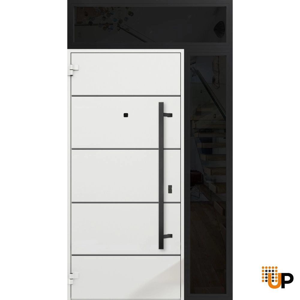 Single swing metal-aluminum modern exterior door | Deux 6683 Oak | 52 x 96 photo#2