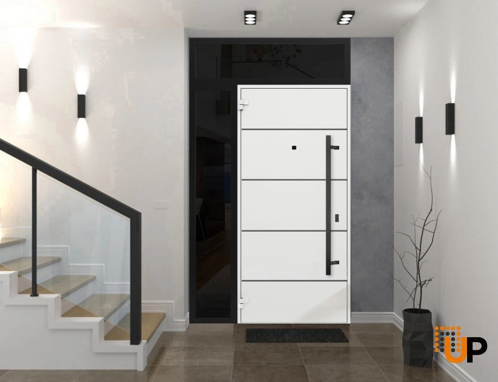 Single swing metal-aluminum modern exterior door | Deux 6683 Oak | 52 x 96 photo#4