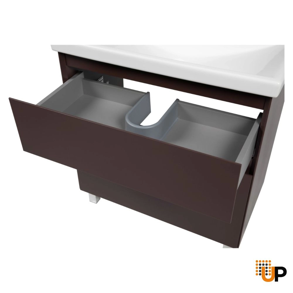 Modern Free standing Bathroom Vanity with Washbasin | Elit Brown Matte Collection | Non-Toxic Fire-Resistant MDF-24" photo#6