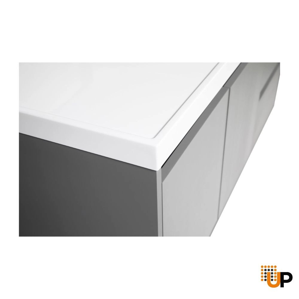 Modern Wall-Mounted Bathroom Vanity with Washbasin| Niagara Wall Mount Grey Matte Collection 48 | Non-Toxic Fire-Resistant MDF photo#7