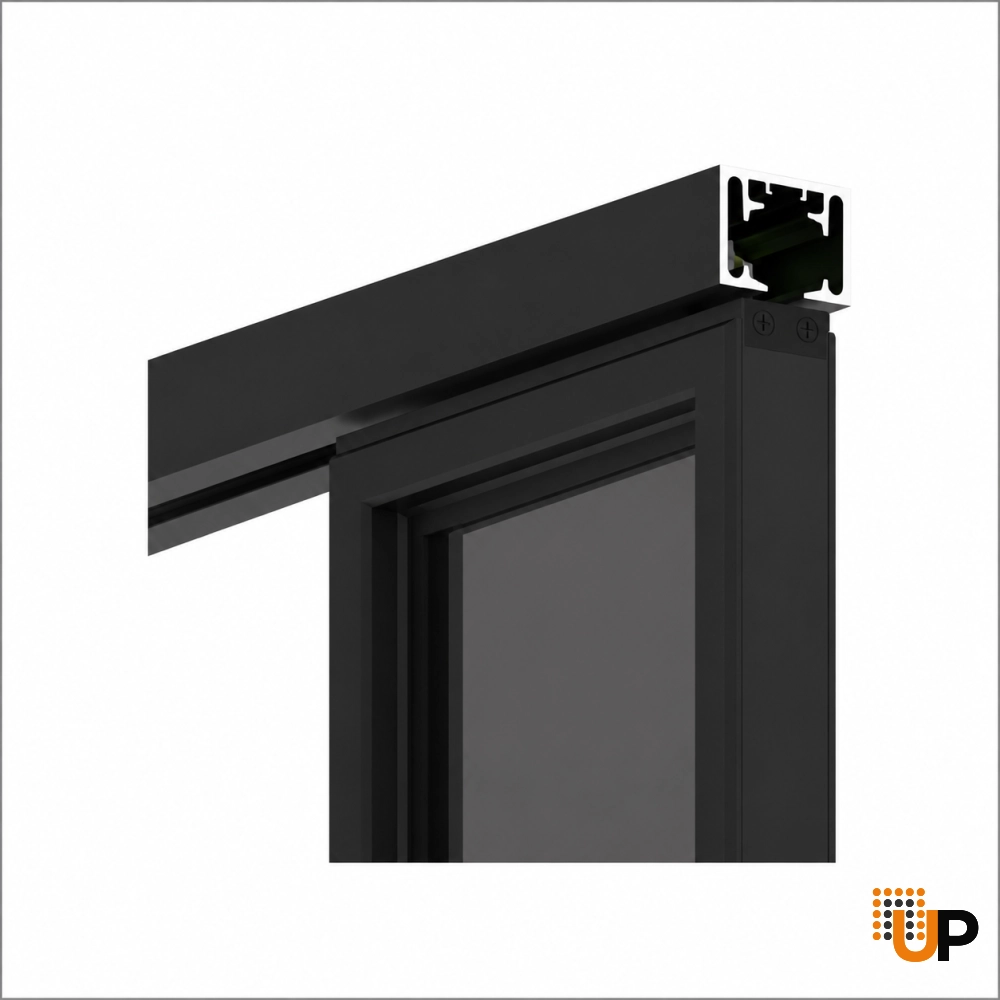 Lumo 1800 interior hidden barn double door 72x80 (2* 36x80) black aluminum Photo #6