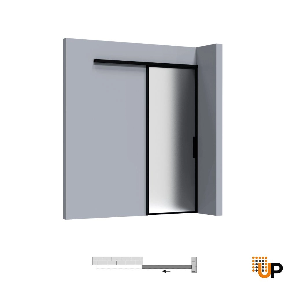 Lumo 1900 interior barn door 24x80 black aluminum Photo #6