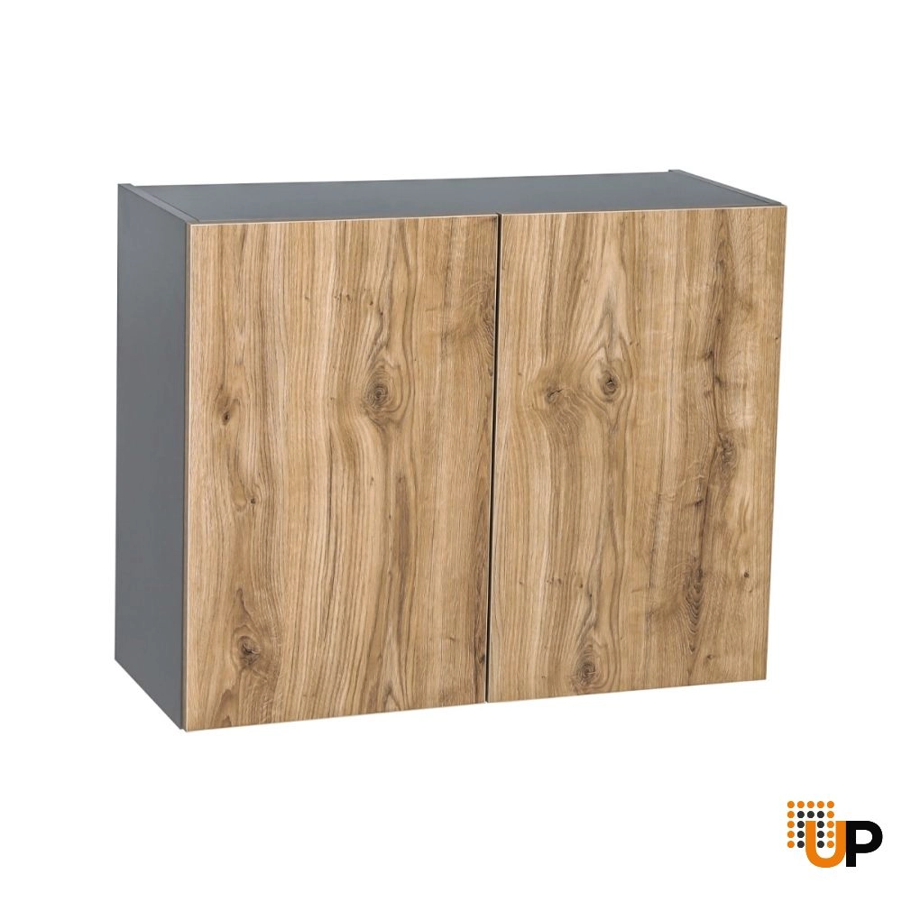 30" x 24" x 24" Refrigerator Wall Cabinet-Double Door-with Natural Teak door photo#1