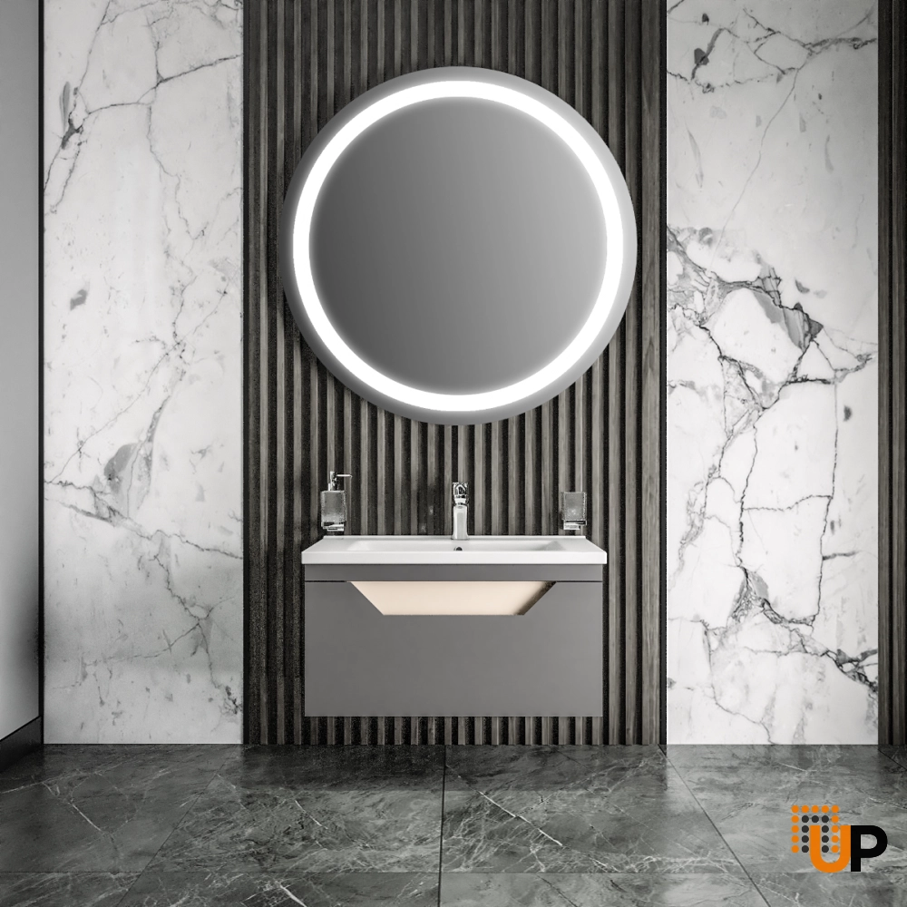 Modern Wall-Mount Bathroom Vanity with Washbasin | Troy Graphite Collection | Non-Toxic Fire-Resistant MDF-30" photo#2