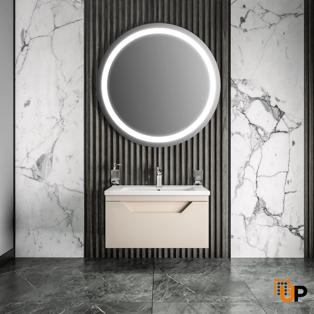 Modern Wall-Mount Bathroom Vanity with Washbasin | Troy Mocha  Collection | Non-Toxic Fire-Resistant MDF photo#2