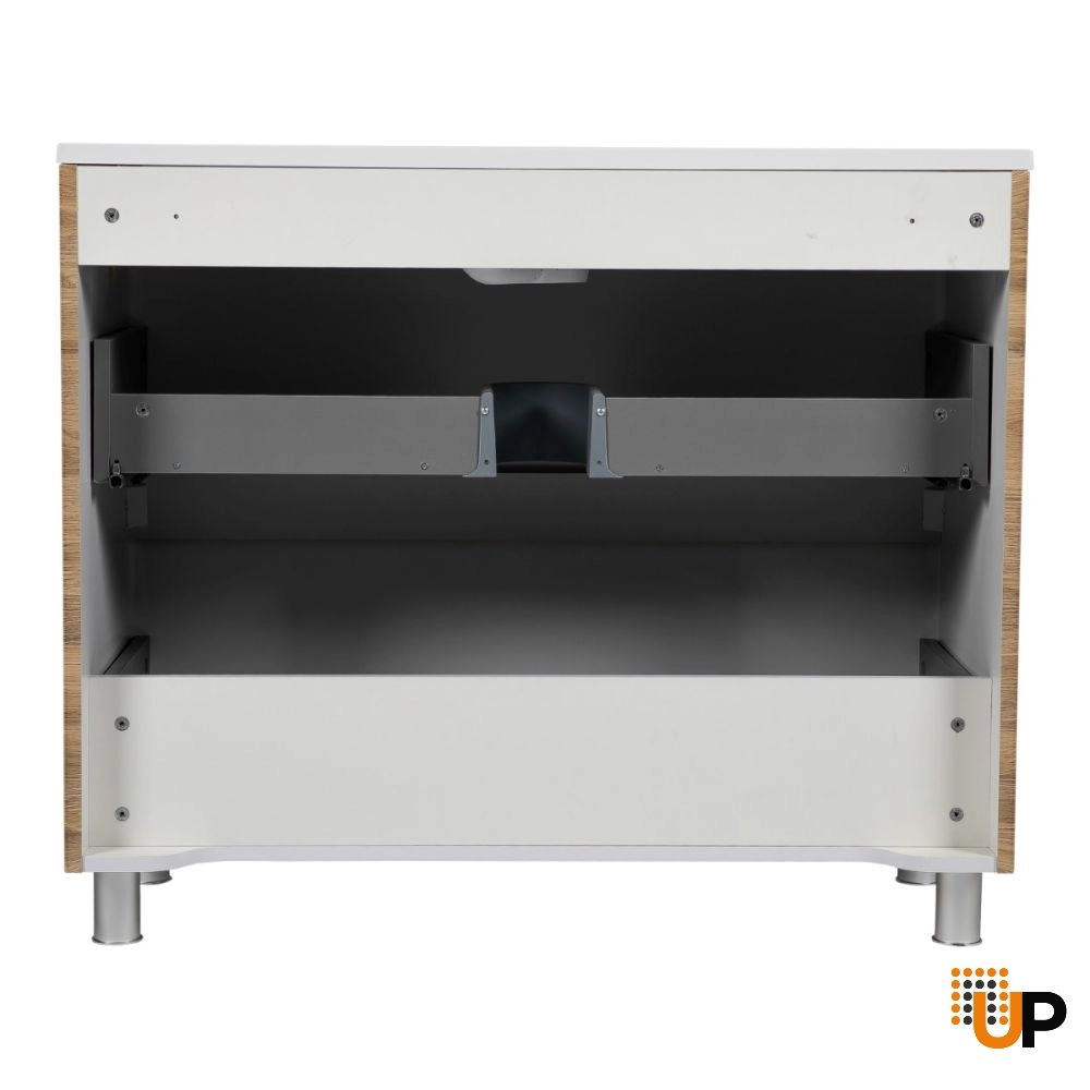 Modern Free Standing Bathroom Vanity with Washbasin | Comfort Teak Natural Collection | Non-Toxic Fire-Resistant MDF photo#5