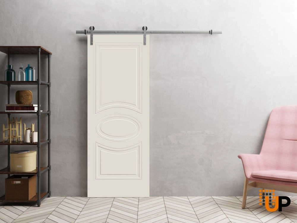 Single solid core sliding interior barn door | Mela 7001 Painted Creamy | 18 x 80 photo#2