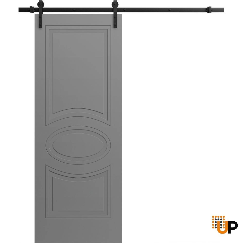 Single solid core sliding interior barn door | Mela 7001 Painted Grey | 18 x 80 photo#1