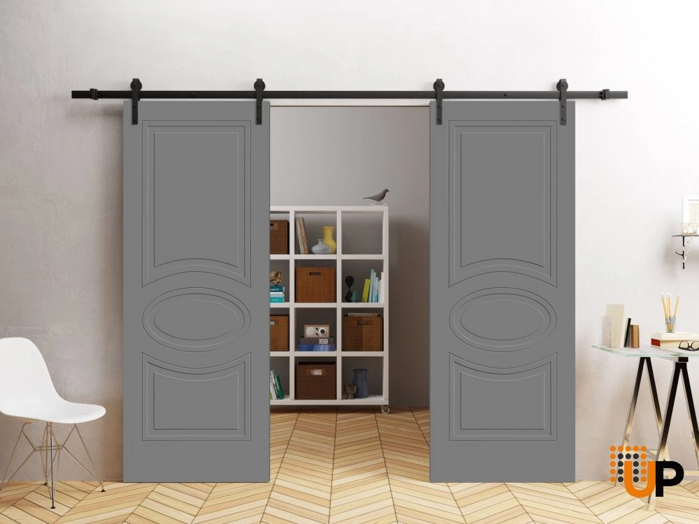 Single solid core interior door slab | Mela 7001 Painted Grey | 18 x 80 photo#2