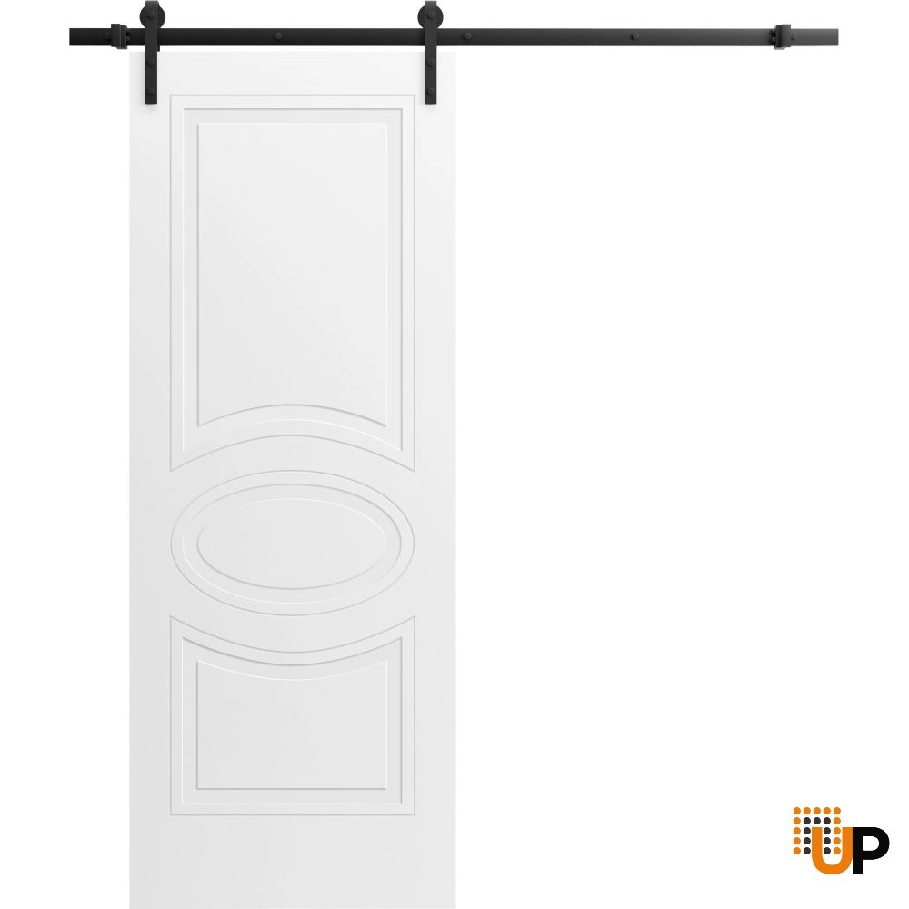 Single solid core sliding interior barn door | Mela 7001 Painted White | 18 x 80 photo#1