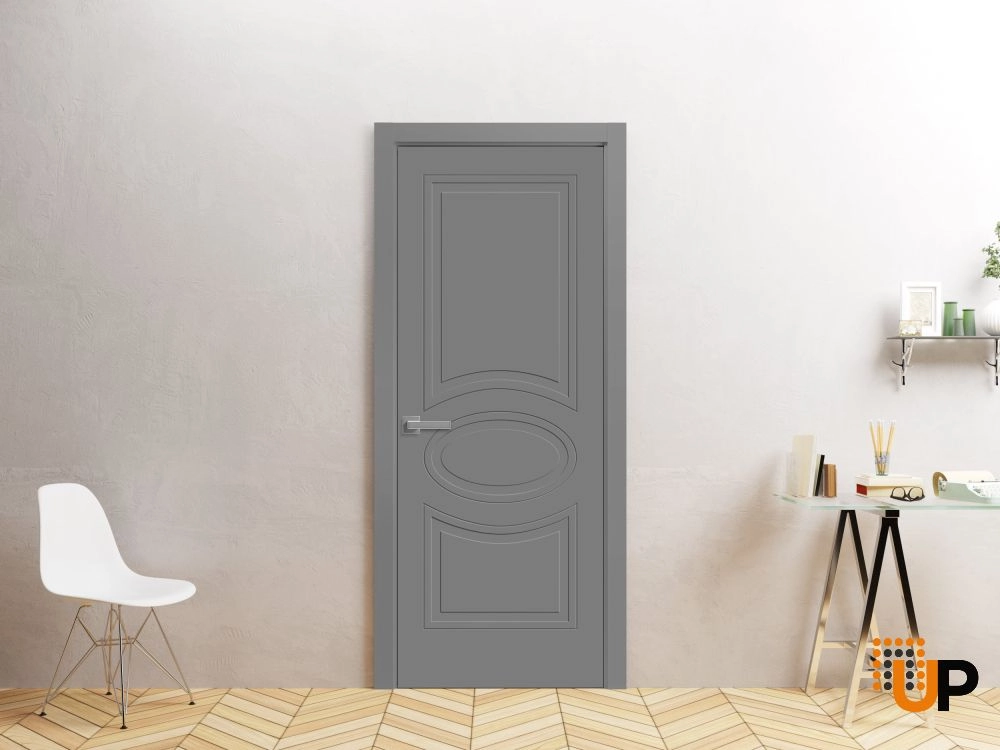 Single solid core interior swing door | Mela 7001 Painted Grey | 30 x 80 photo#2