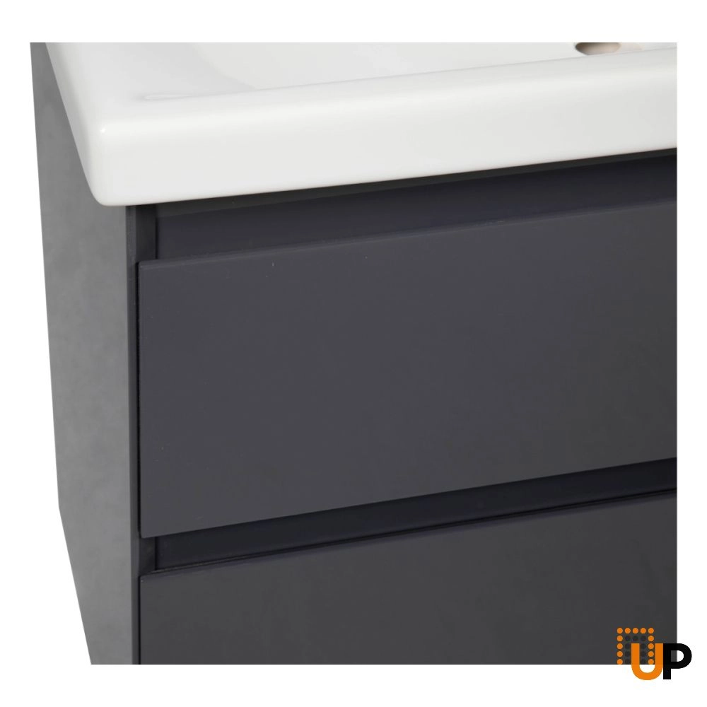 Modern Free standing Bathroom Vanity with Washbasin | Elit Graphite Gloss Collection | Non-Toxic Fire-Resistant MDF-24" photo#5