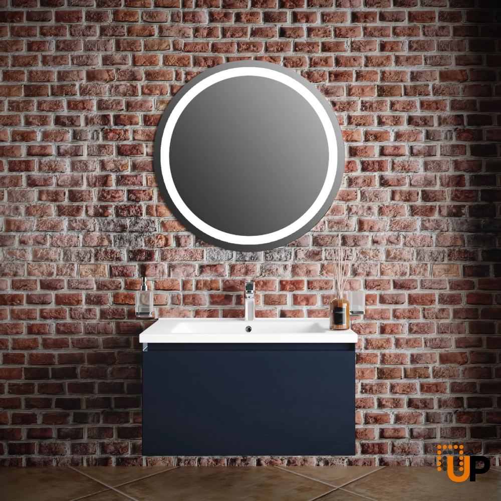 Modern Wall-Mount Bathroom Vanity with Washbasin | Magic Antracit Gloss Collection | Non-Toxic Fire-Resistant MDF photo#2