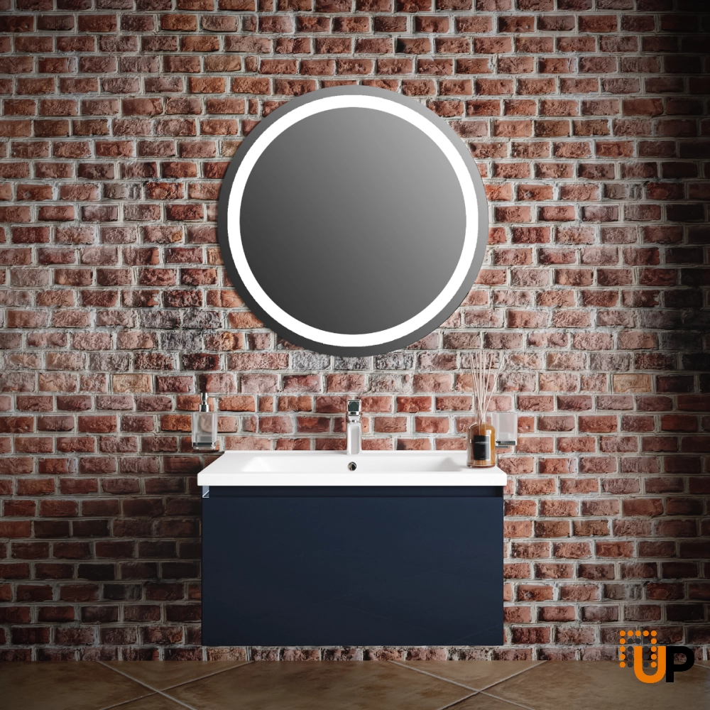 Modern Wall-Mount Bathroom Vanity with Washbasin | Magic Antracit Gloss Collection | Non-Toxic Fire-Resistant MDF-30" photo#2
