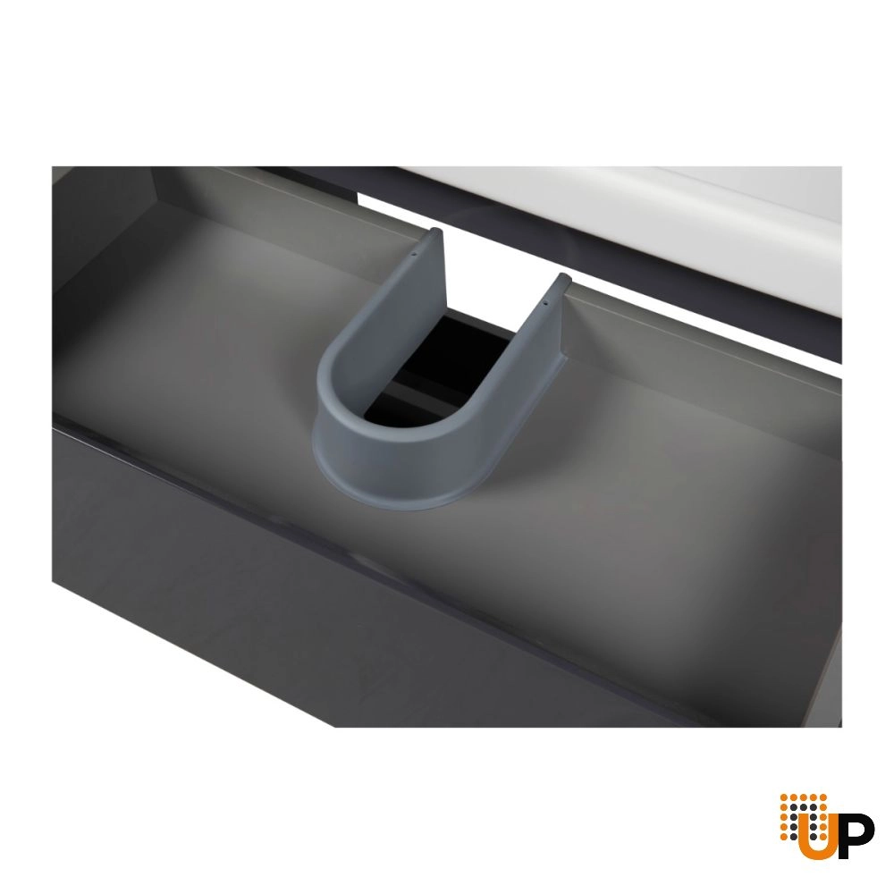Modern Free standing Bathroom Vanity with Washbasin | Elit Graphite Gloss Collection | Non-Toxic Fire-Resistant MDF-24" photo#6