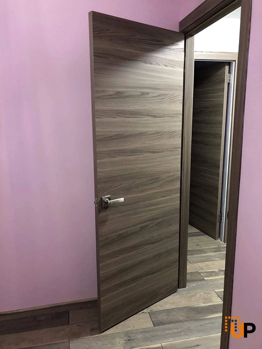 Single solid wood with honeycomb modern interior door slab | Planum 0010 Ginger Ash | 18 x 80 photo#4