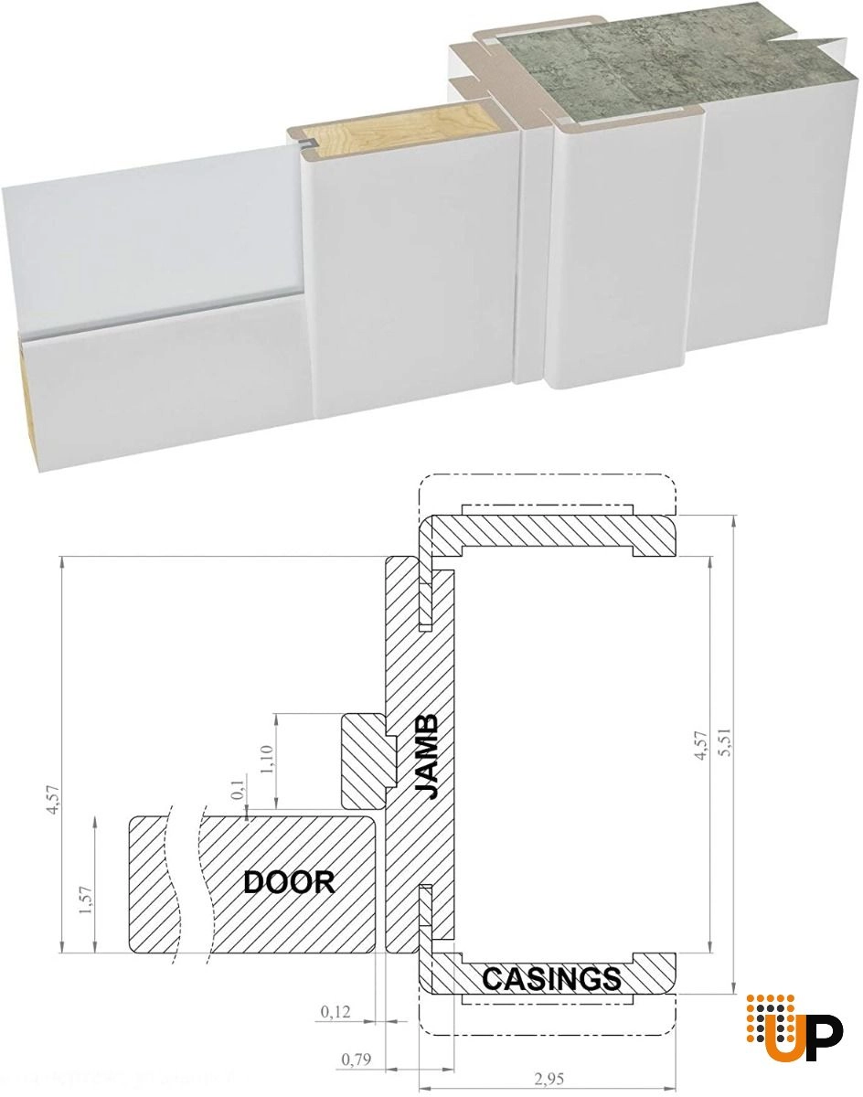 Single solid core classic interior door slab with frosted glass | Lucia 22 White | 18 x 80 photo#5