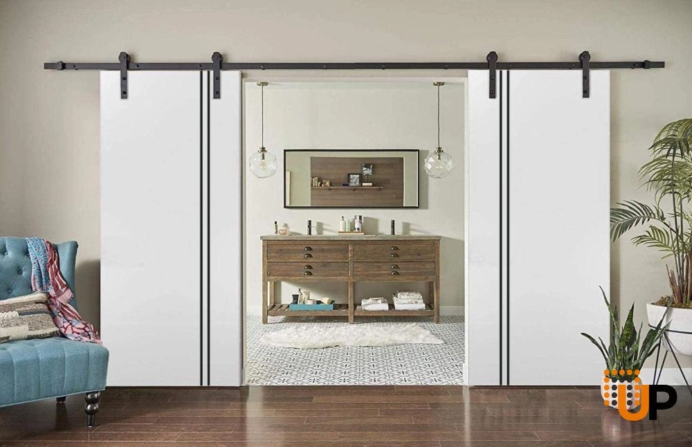 Double solid wood with honeycomb sliding classic interior barn double door | Planum 0016 White | 36 x 80 (2* 18x80) photo#2