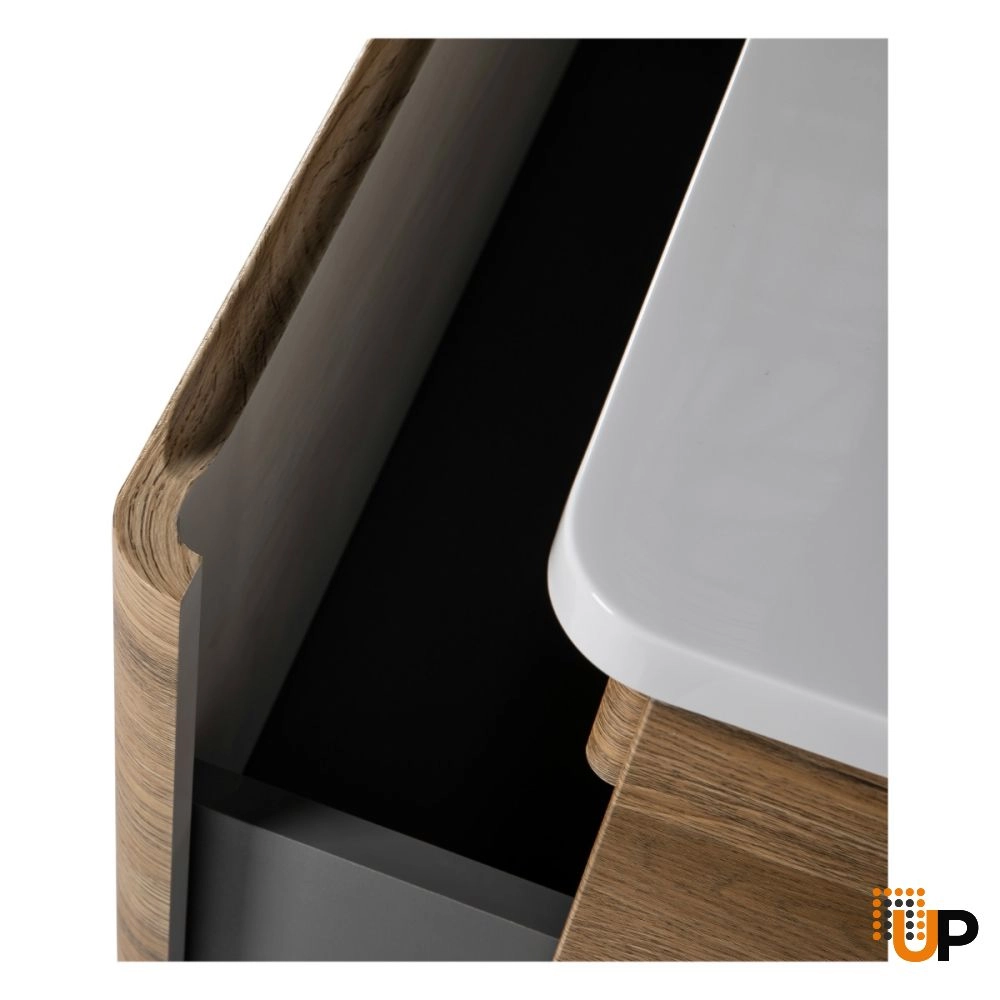 Modern Free Standing Bathroom Vanity with Washbasin | Comfort Teak Natural Collection | Non-Toxic Fire-Resistant MDF photo#6