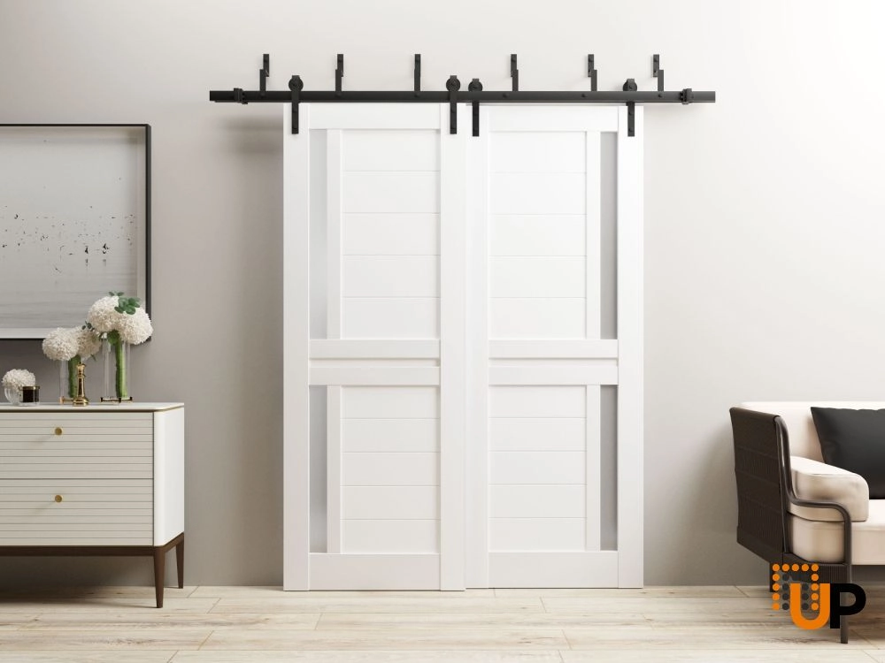 Single laminate modern interior door slab with frosted glass | Veregio 7288 White | 18 x 80 photo#3