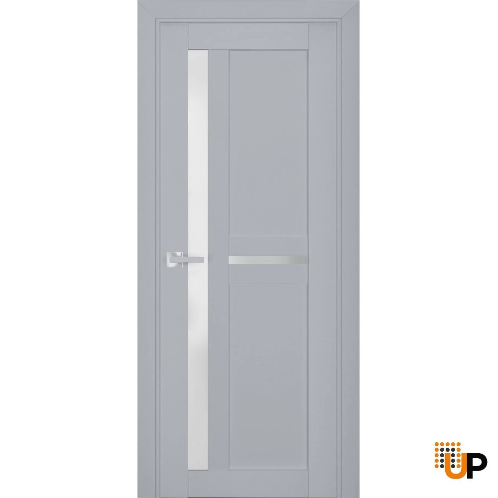 Single laminate modern interior swing door with frosted glass | Veregio 7288 Matte Grey | 18 x 80 photo#1