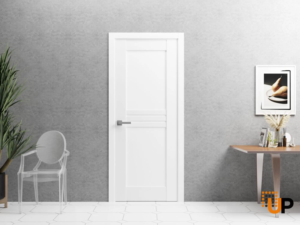 Single mdf luxury interior swing door | Mela 7444 White | 18 x 80 photo#2