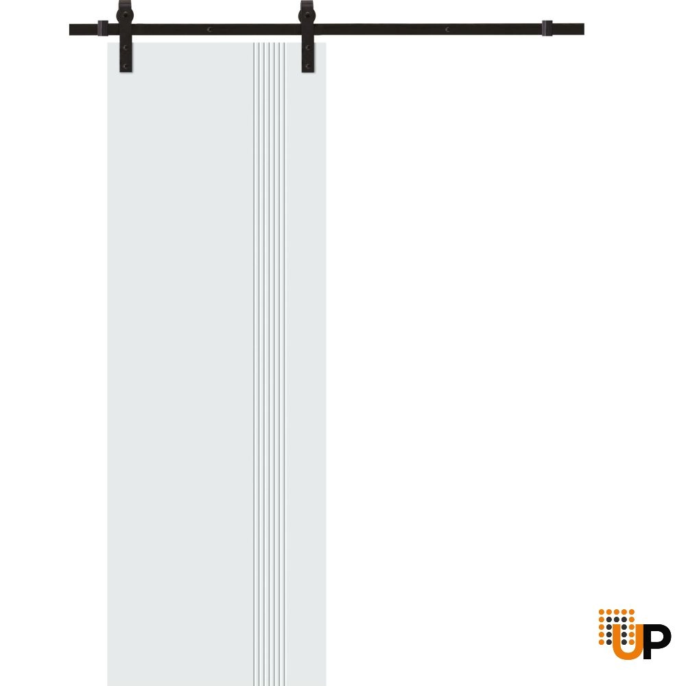 Single solid wood with honeycomb sliding interior barn door | Basic 0111 White | 30 x 80 photo#1