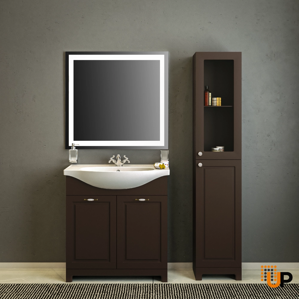 Modern Free Standing Bathroom Vanity with Washbasin | Classic Brown Matte Collection | Non-Toxic Fire-Resistant MDF-40" photo#2