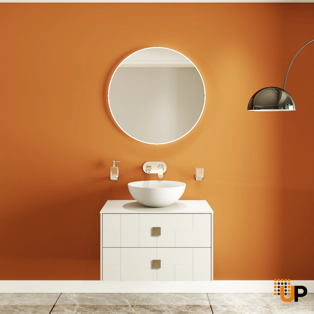 Modern Wall-Mount Bathroom Vanity with Washbasin | Dune White Matte Collection | Non-Toxic Fire-Resistant MDF photo#2