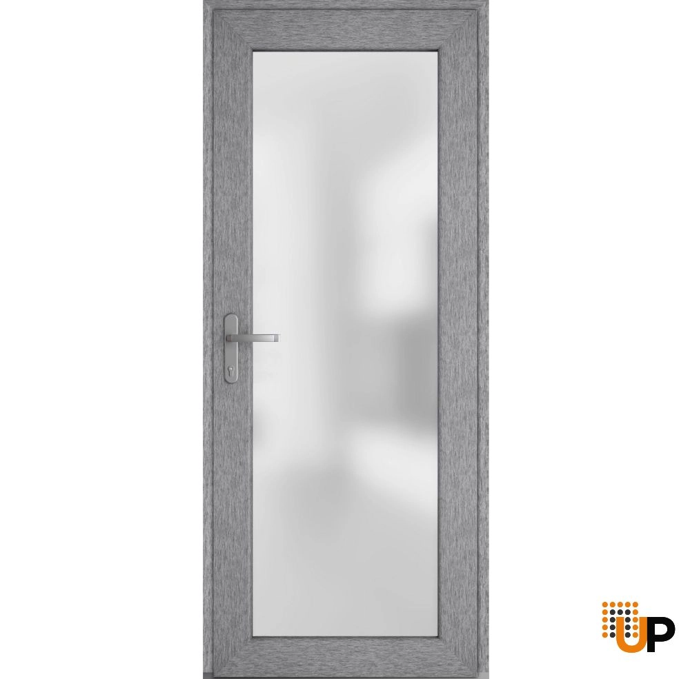 Manux 8102 exterior metal-plastic door 30x80 grey upvc Photo #1