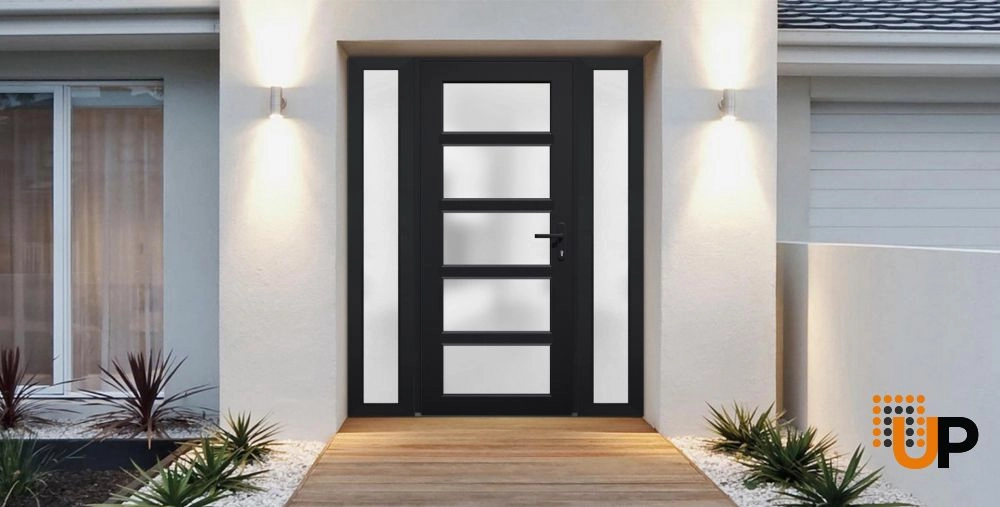 Metal-Plastic Side Lite for Entry Door Black-12" x 82" photo#4
