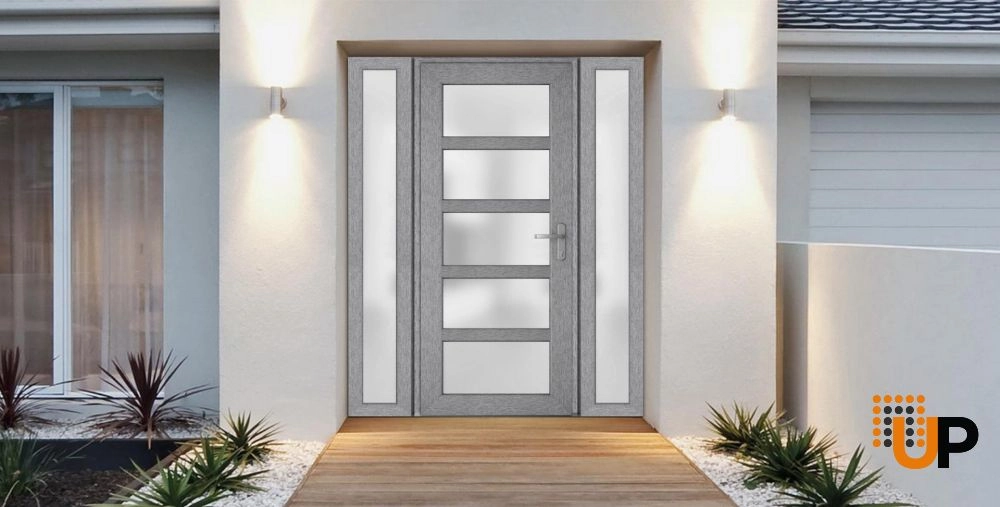 Metal-Plastic Side Lite for Entry Door Grey-16" x 82" photo#4