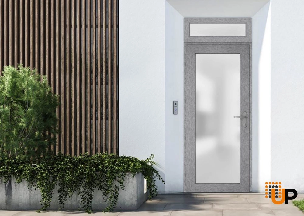 Metal-Plastic Top Lite for Entry Door Grey-38" x 14" photo#3
