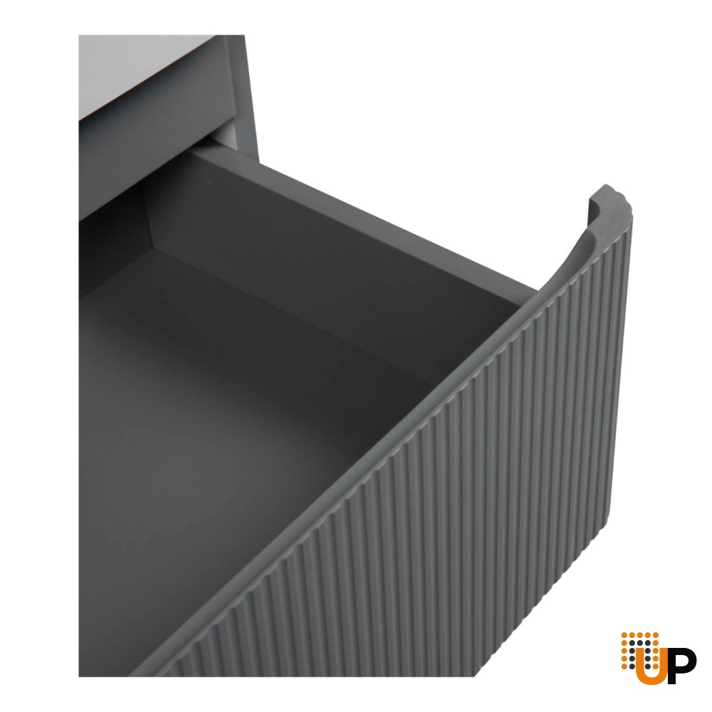 Modern Wall-Mounted Bathroom Vanity with Washbasin | Luxury Gray Matte Collection | Non-Toxic Fire-Resistant MDF photo#5
