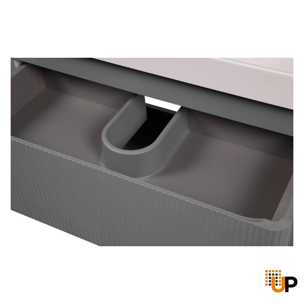 Modern Wall-Mounted Bathroom Vanity with Washbasin | Luxury Gray Matte Collection | Non-Toxic Fire-Resistant MDF photo#6