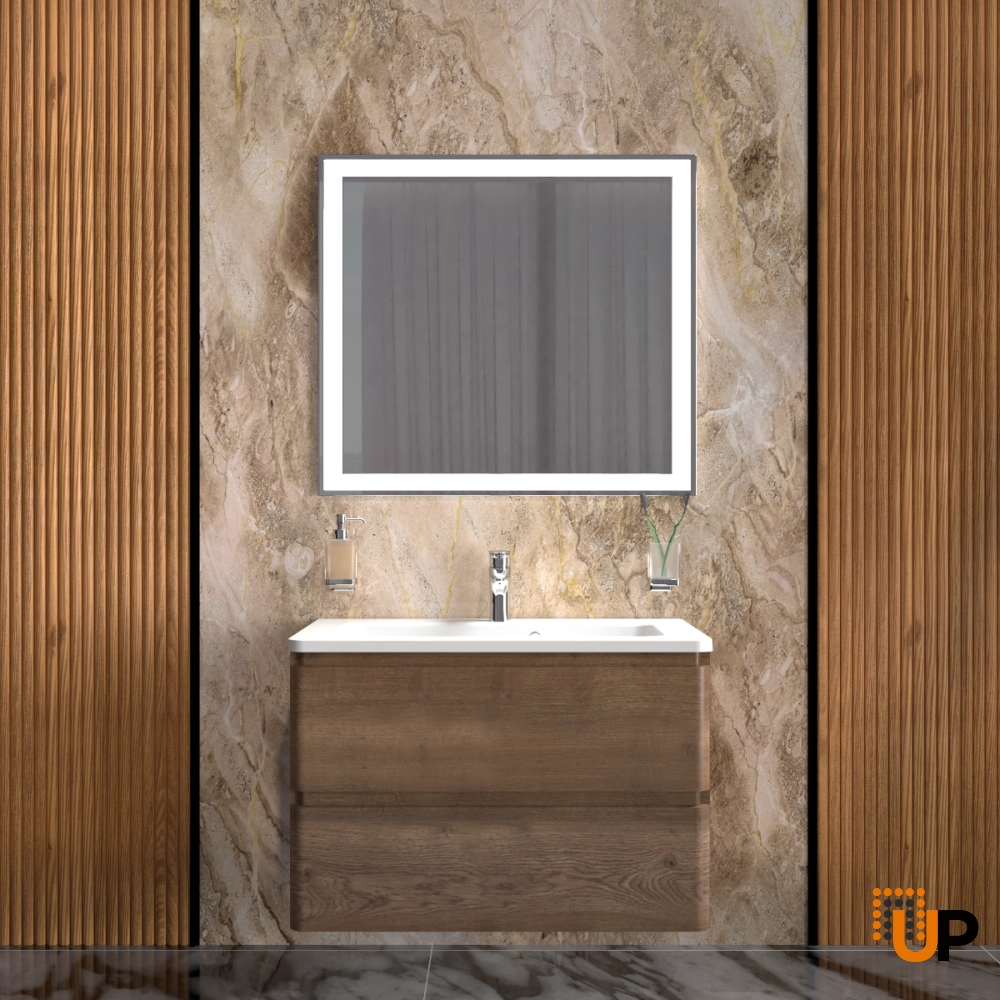 Modern Wall-Mounted Bathroom Vanity with Washbasin | Comfort Rosewood Collection | Non-Toxic Fire-Resistant MDF-24" photo#2
