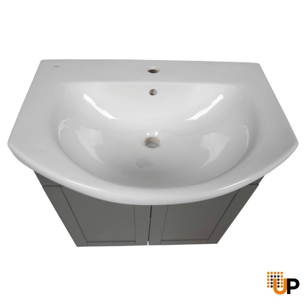 Modern Free standing Bathroom Vanity with Washbasin | Woodmix Gray Matte Collection | Non-Toxic Fire-Resistant MDF photo#6