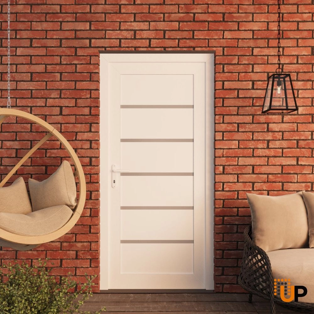 Single swing vinyl modern exterior door | Manux 8415 White | 50 x 80 (36+14 x 80) photo#3