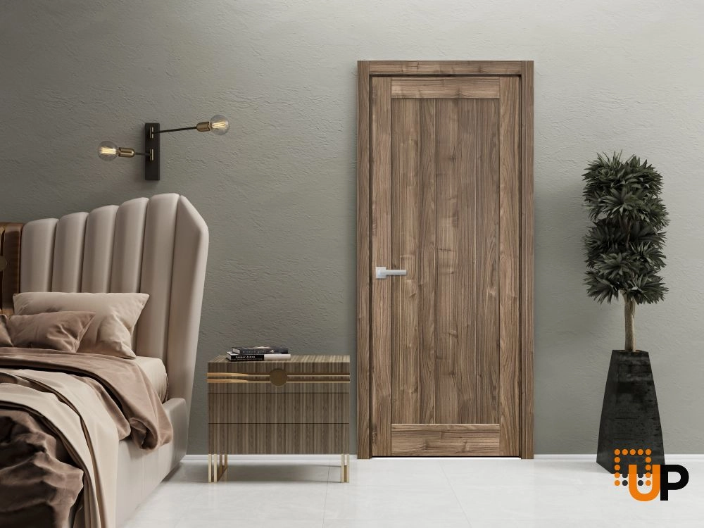 Single mdf shaker interior swing door | Quadro 4111 Walnut | 18 x 80 photo#2