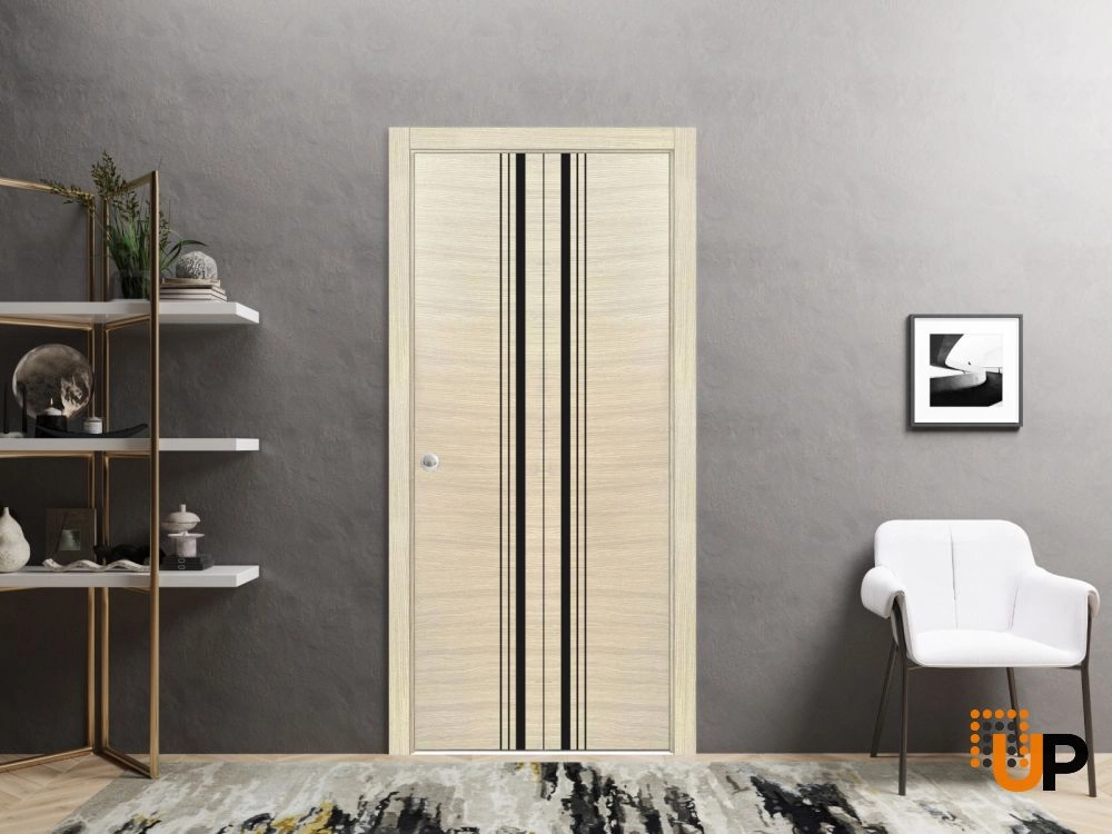 2 folding panels solid wood with honeycomb sliding modern interior bi-fold door | Planum 0011 Natural Veneer | 36 x 80 (2* 18x80) photo#2