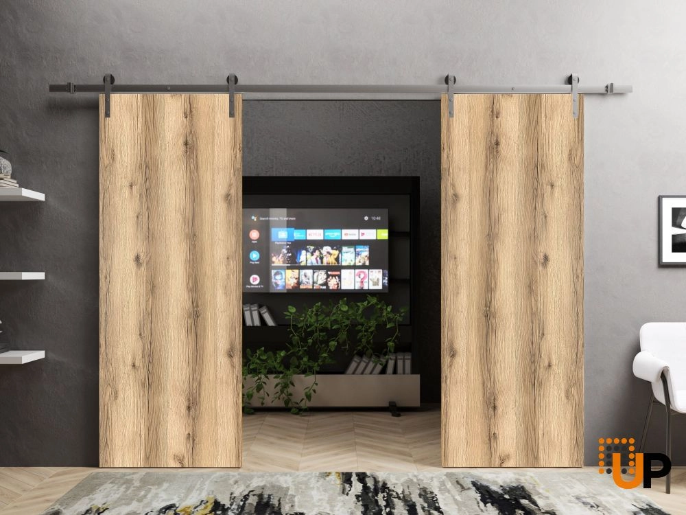 Single solid wood with honeycomb modern interior door slab | Planum 0010 Oak | 18 x 80 photo#3
