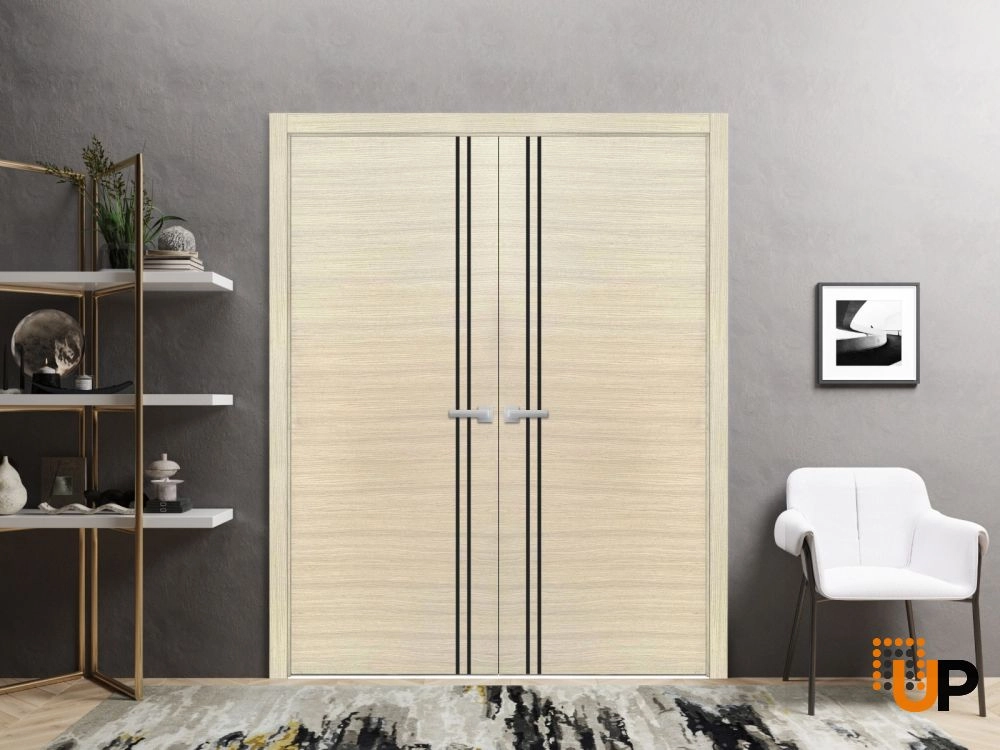 Single solid wood with honeycomb modern interior door slab | Planum 0016 Natural Veneer | 18 x 80 photo#3